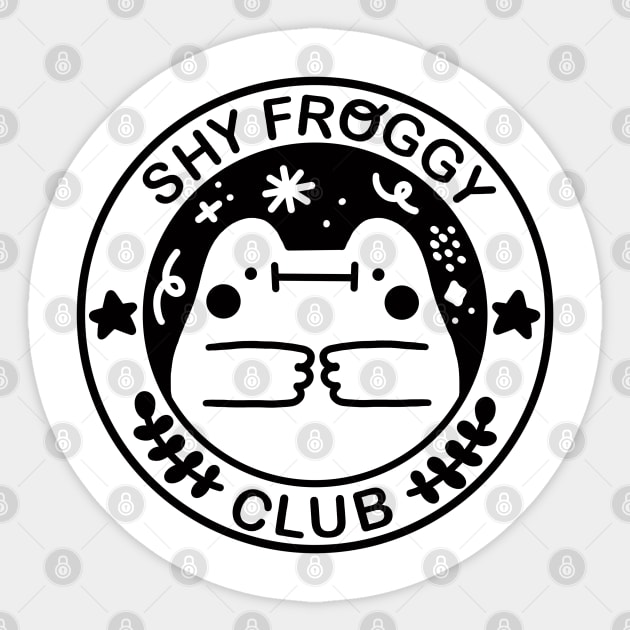 Shy Froggy Club Sticker by Figberrytea